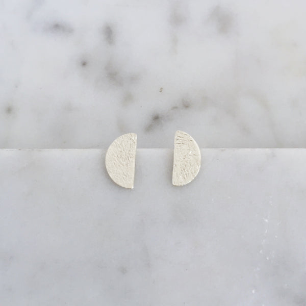 Half moon stud earrings