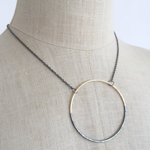 Half and Half Halo Necklace