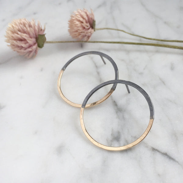 Half and half studs - Shepherd's Run Jewelry