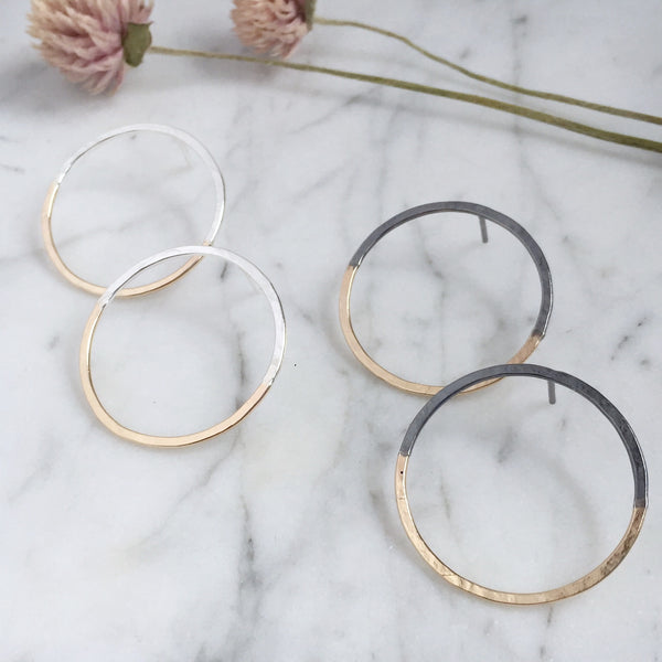 Half and half studs - Shepherd's Run Jewelry