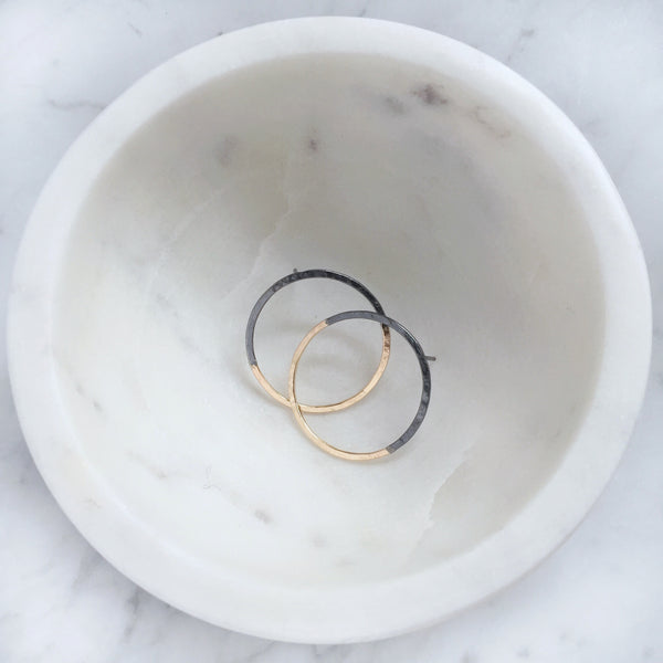 Half and half studs - Shepherd's Run Jewelry