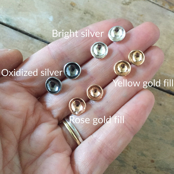Cup studs- silver - Shepherd's Run Jewelry