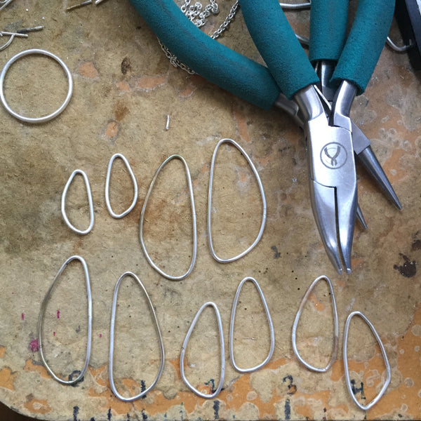 Organic oval studs- silver - Shepherd's Run Jewelry