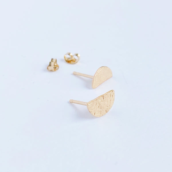 Half moon stud earrings