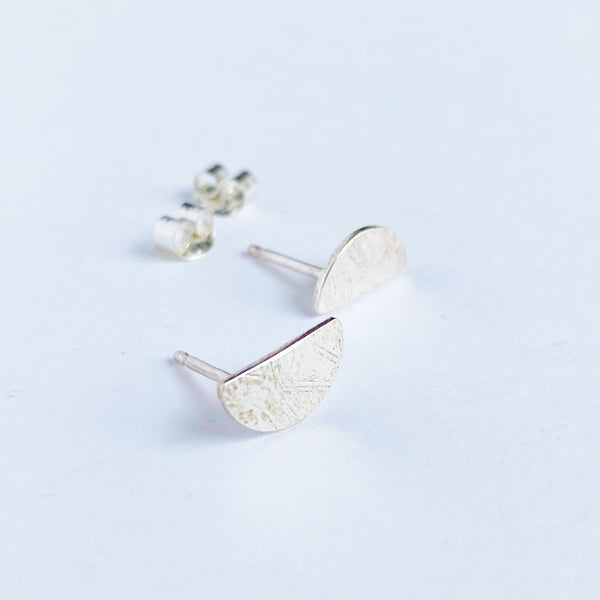 Half moon stud earrings