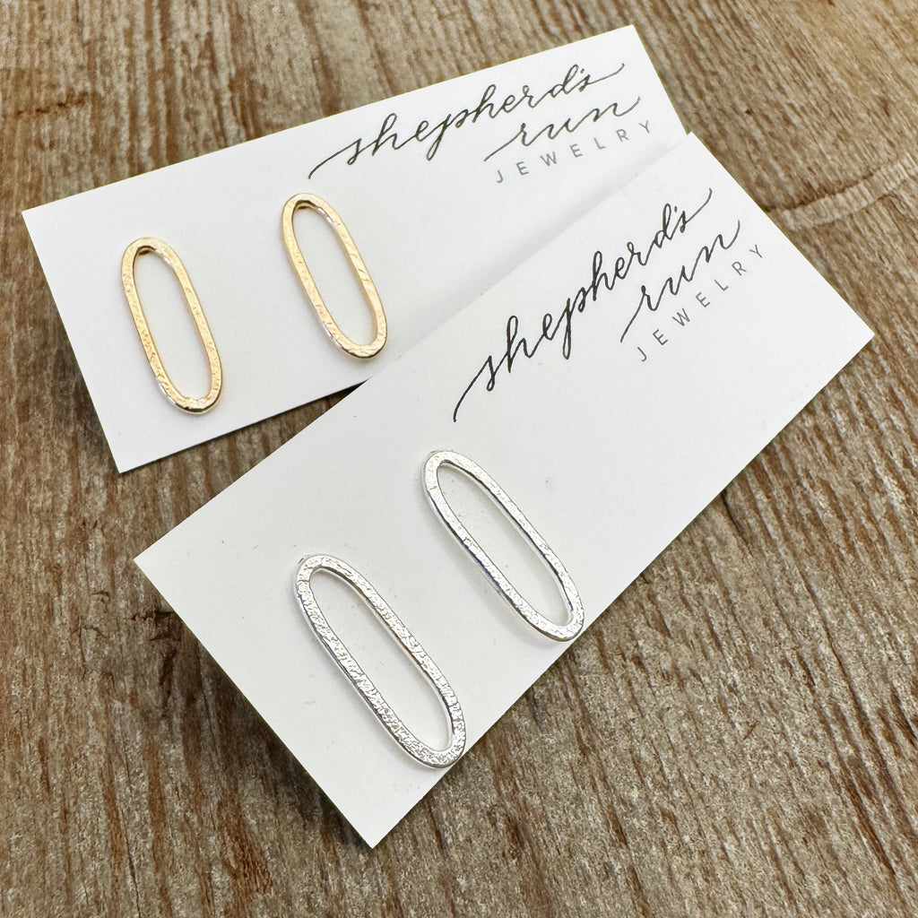 Paperclip Stud - Shepherd's Run Jewelry