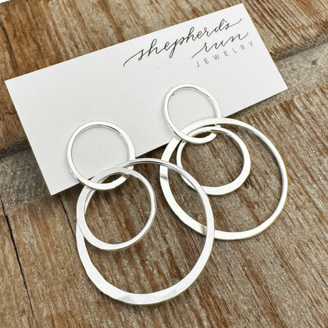 Triplicate Hoops - Shepherd's Run Jewelry