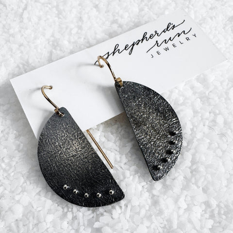 Pinned Half Moon Drop Earrings