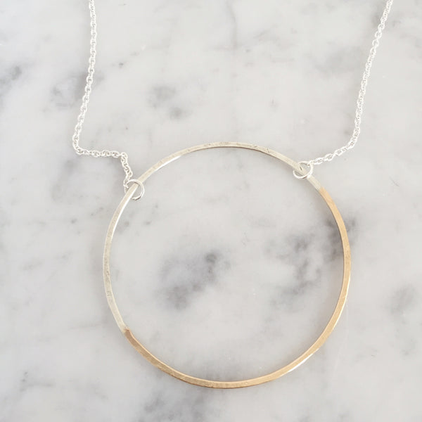 Half and Half Halo Necklace