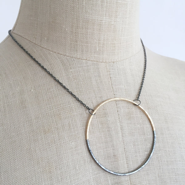 Half and Half Halo Necklace