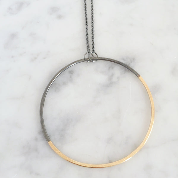 Half and Half Halo Necklace