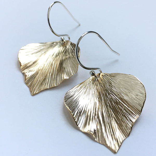 Goldfill ivy leaf earrings - Shepherd's Run Jewelry