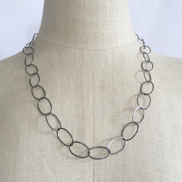Organic oval handmade chain necklace - Shepherd's Run Jewelry