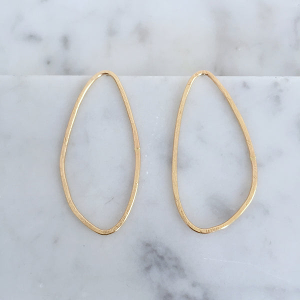 Organic Oval Studs- 14k yellow gold fill - Shepherd's Run Jewelry