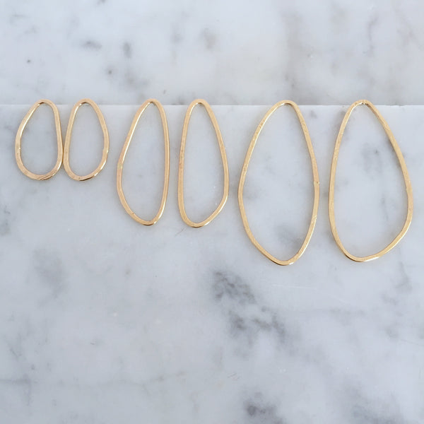 Organic Oval Studs- 14k yellow gold fill - Shepherd's Run Jewelry