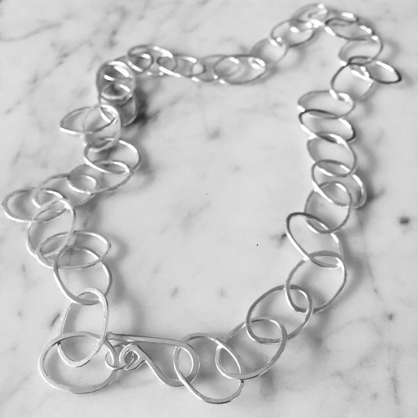 Organic oval handmade chain necklace - Shepherd's Run Jewelry