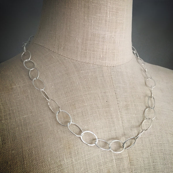 Organic oval handmade chain necklace - Shepherd's Run Jewelry