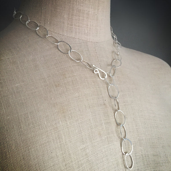 Organic oval handmade chain necklace - Shepherd's Run Jewelry
