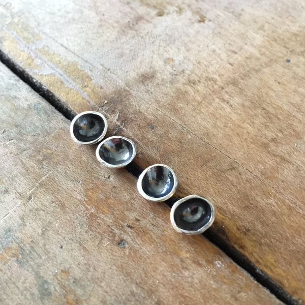 Oxidized silver cup studs - Shepherd's Run Jewelry