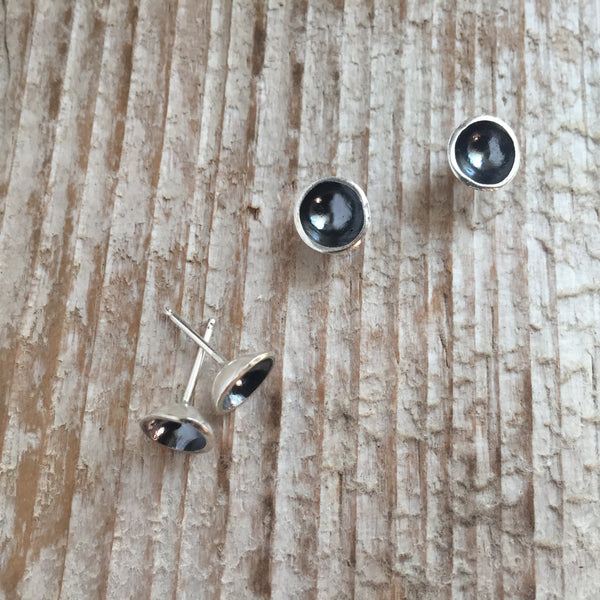 Oxidized silver cup studs - Shepherd's Run Jewelry