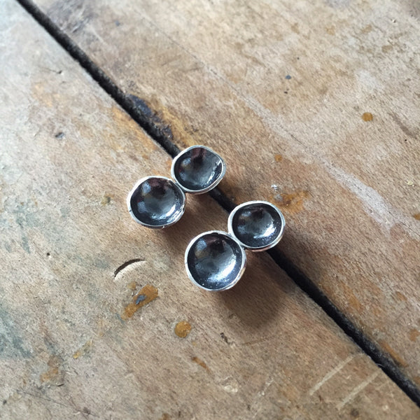 Oxidized double cup studs - Shepherd's Run Jewelry