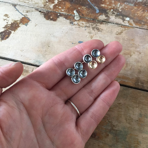 Double cup studs- mixed metal - Shepherd's Run Jewelry