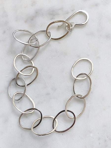 Organic Oval Handmade Chain Bracelet