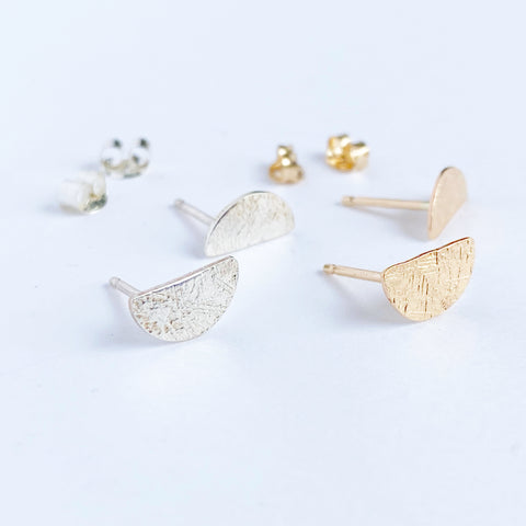 Half moon stud earrings