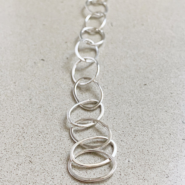 Organic Oval Handmade Chain Bracelet