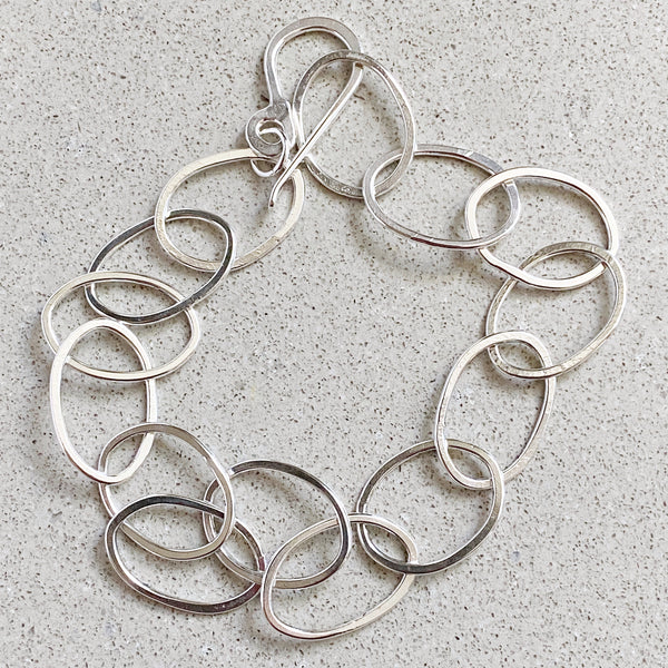 Organic Oval Handmade Chain Bracelet