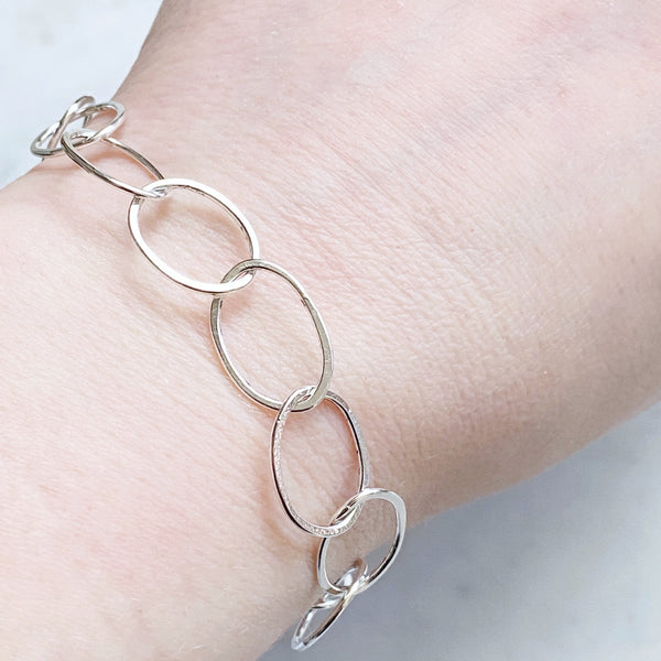 Organic Oval Handmade Chain Bracelet